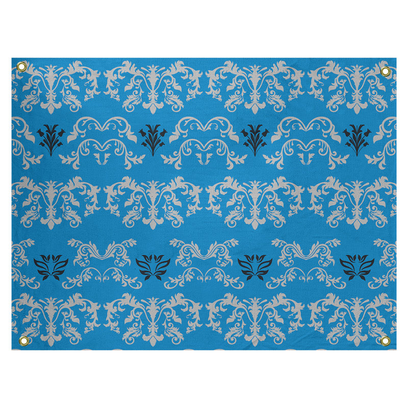 Tapisserie baroque en polyester Carolina Football, H 50 po x l 59 po, Bleu/gris/noir
