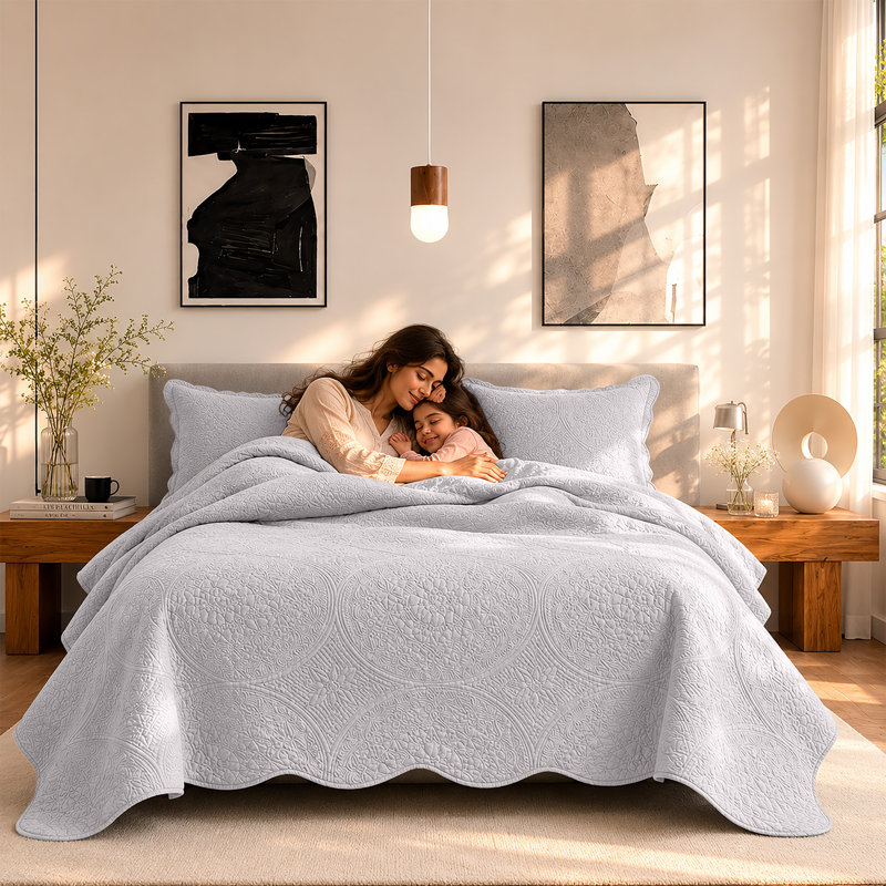 Literie Moonlight à motif floral surdimensionné – Literie respirante et réversible pour toutes les saisons, California King