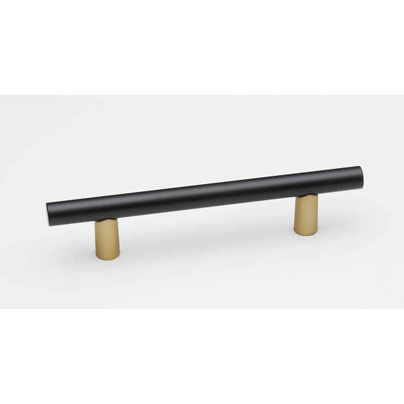 Vita Bella Smooth Bar Pull, 3.5", Champagne/Matte Black