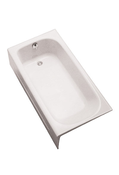 Enameled 59.75" x 30" Drop In Soaking Cast Iron Bathtub, Sedona Beige, Left