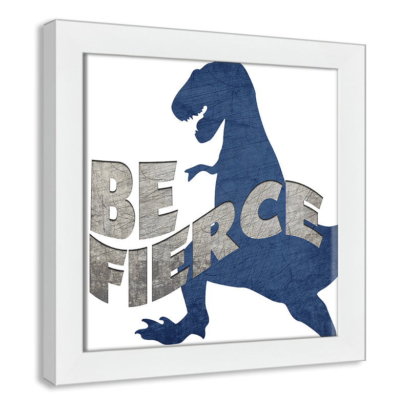 «Be Fierce be Brave», art encadré, H 14 po x l 14 po x P 0,6 po, Cadre blanc