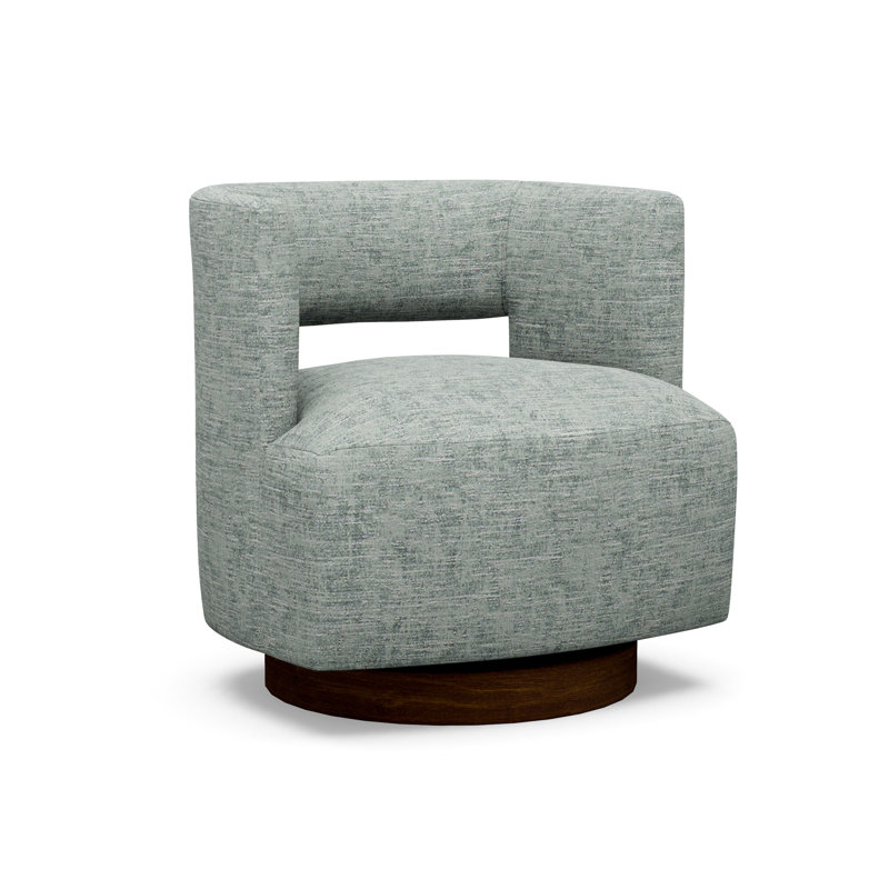 Crystle Swivel Barrel Chair, 9637-49, Walnut