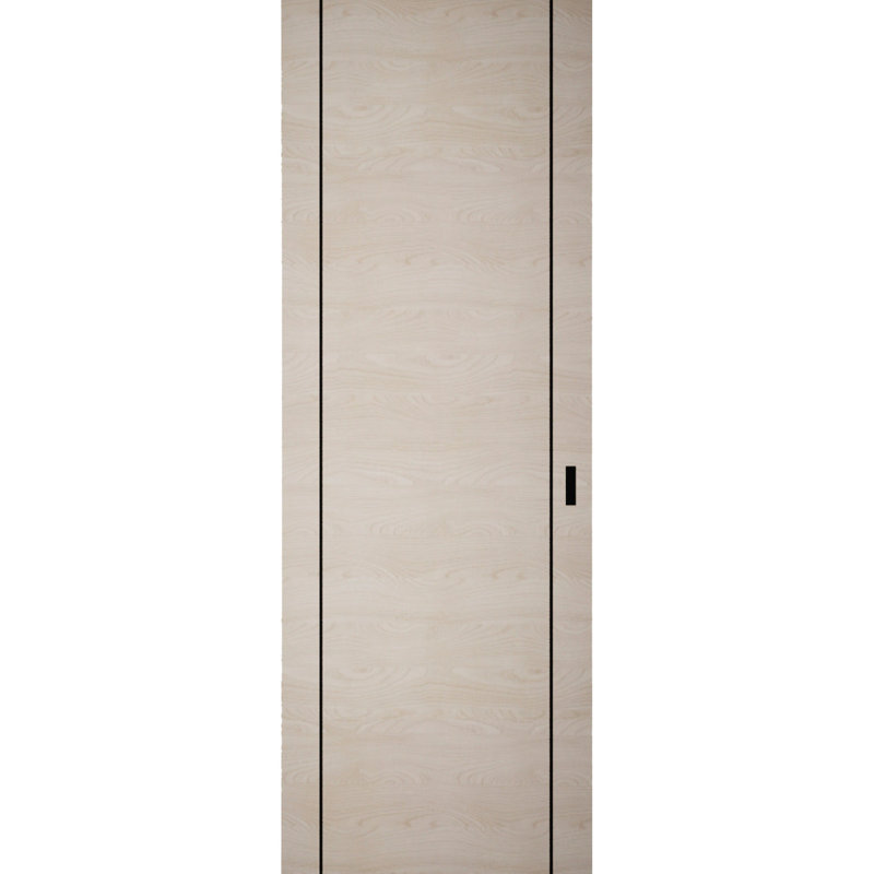 Portes coulissantes modernes affleurantes Hidden Barn Planum 0017, en placage naturel robuste, finition invisible, 76 cm x 244 cm (30 po x 96 po).