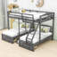 Triple/Quad Bunk Bed Double Over Single & Twin & 3 Drawers by Xiao Hailuo