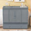 Lit escamotable double avec port USB et grand tiroir, gris