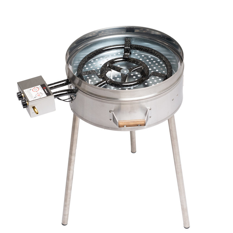 GrillSymbol 2 Piece Stainless Steel Wok Set with Lid