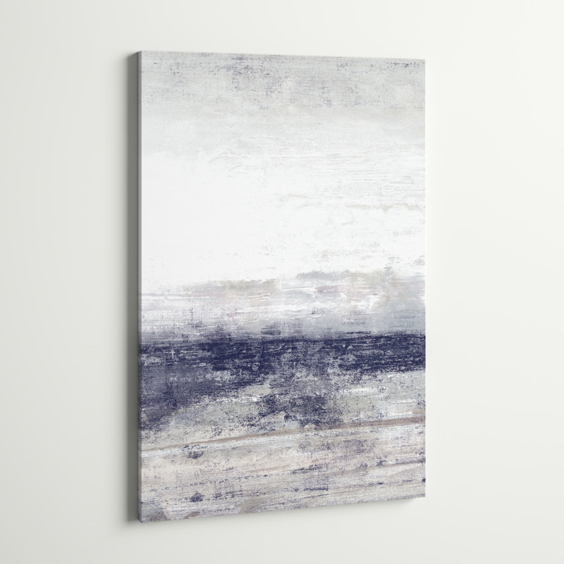 " Indigo Abstract Landscape " Acrylic Painting, 48" H x 32" W