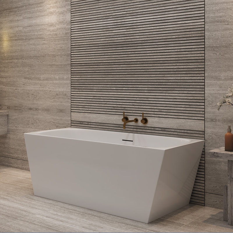 Baignoire de trempage autoportante 62 "x 30" Anglesea, Blanc lustré