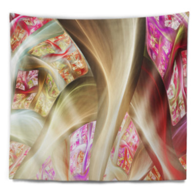Tapisserie abstraite or rouge