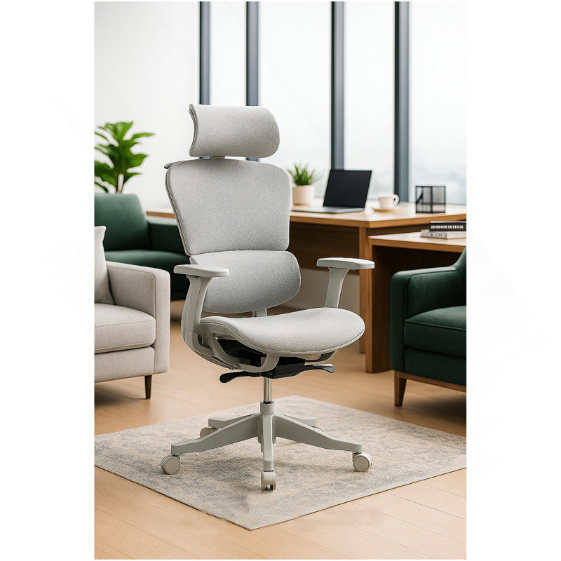 Chaise de bureau en filet à haut dossier: 8366 HP-GR, Gris, Gris
