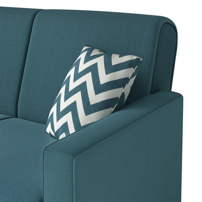 Hunsicker Upholstered Sofa, Caribbean Blue Polyester