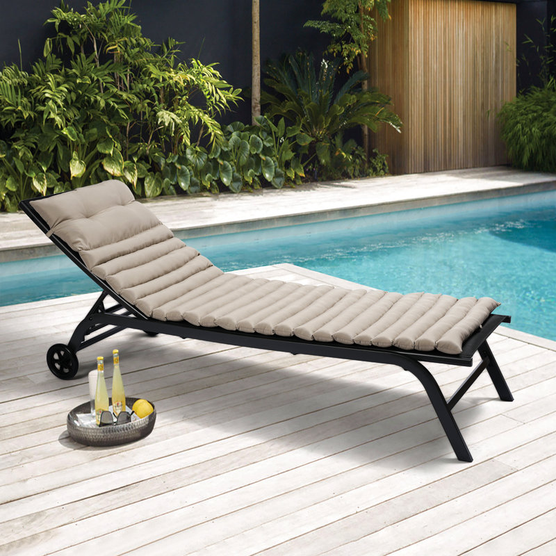 Ensemble de 2 chaises longues pour l'extérieur, Kaki
