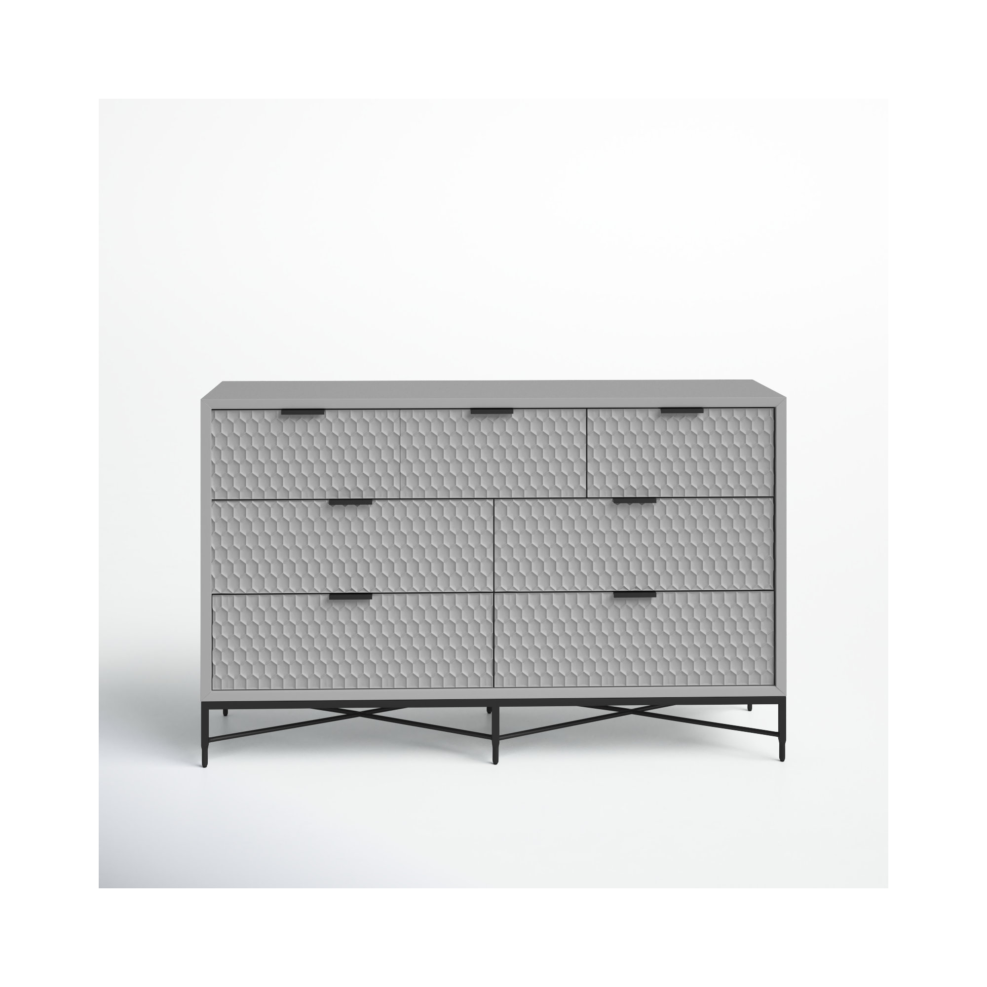Capra 7 - Drawer Double Dresser, Sky Gray