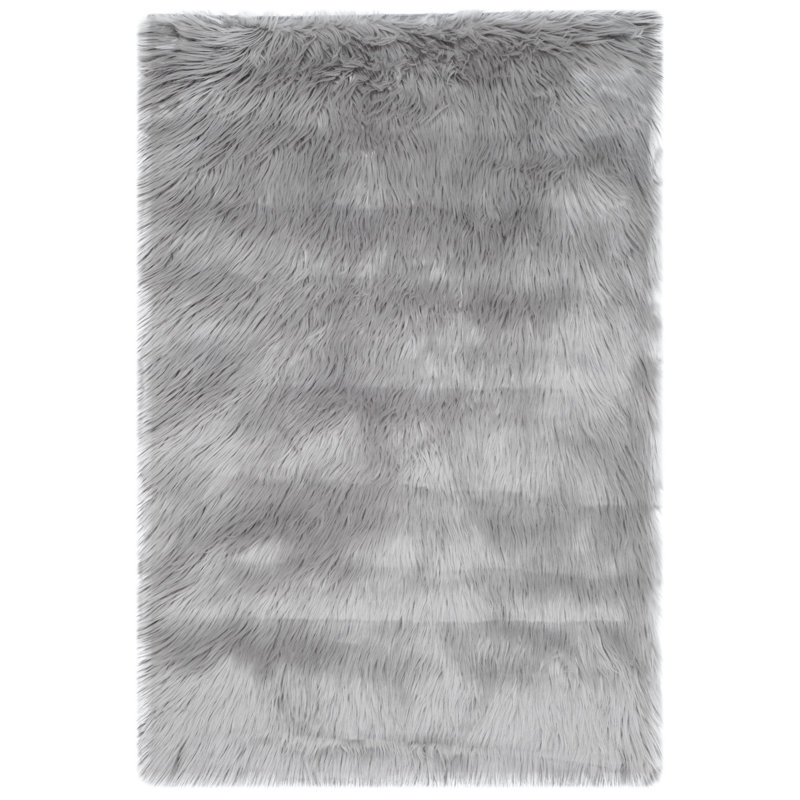 Tapis gris fait à la main Contrella, Rectangle 2 pi x 3 pi