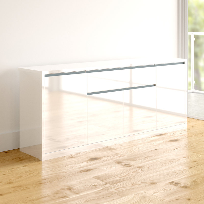 Delaney 210.2cm Sideboard, White/White Frame