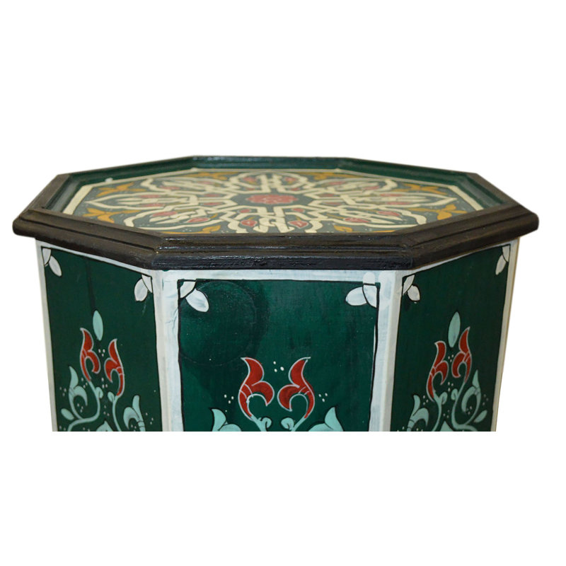 Handmade Moroccan Wood Table Green