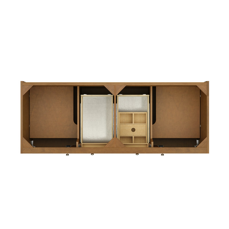 Laurent 60" Double Vanity, Honey Oak