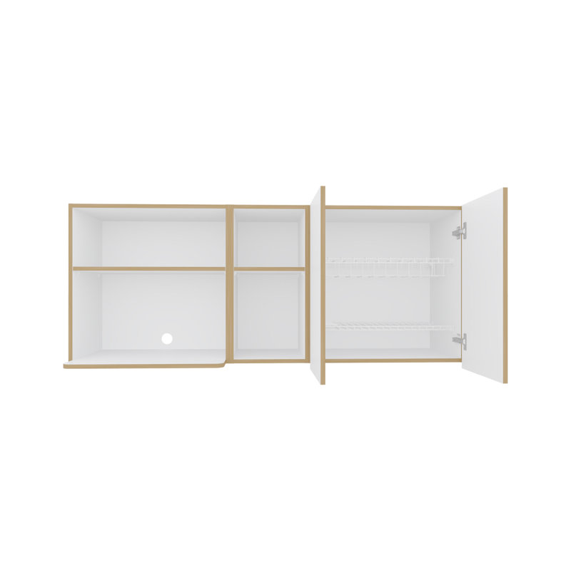 Armoire murale, 2 portes, 4 tablettes