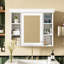 Rangement mural pour salle de bain 35,51 po x 7,05 po 28,45 po avec porte miroir blanche