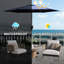 Parasol de table d'extérieur 7,5 pi, tissu, évent, facile à utiliser pour le jardin, la terrasse, la cour arrière, bleu marine, solide et, pour l'eau, s'adapte au patio,