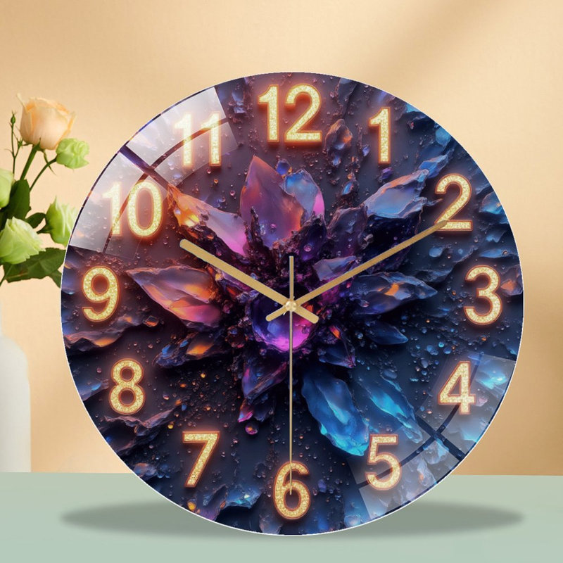 Horloge murale en cristal 12 po