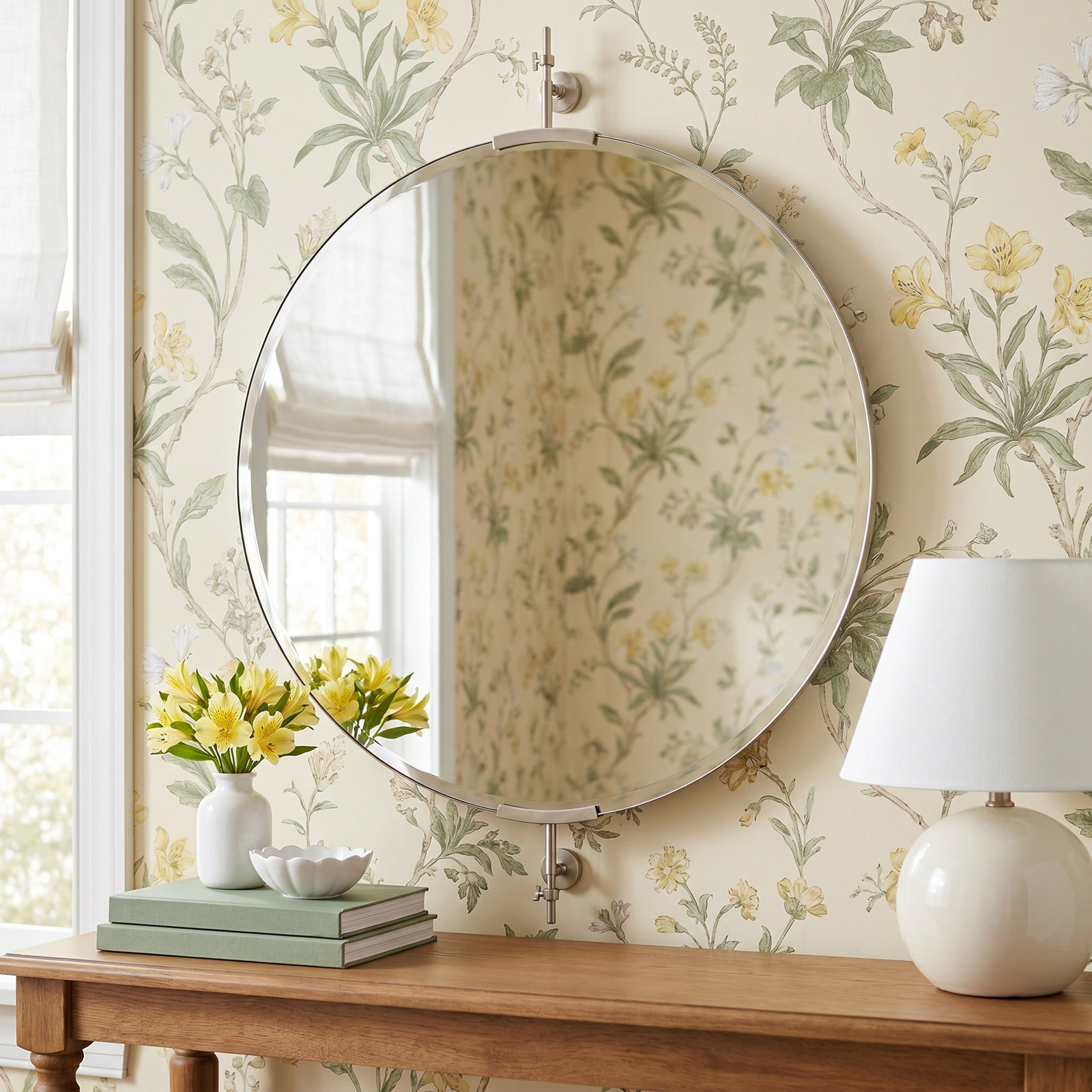 Guava 32" Round Wall Mirror, 34" x 24"
