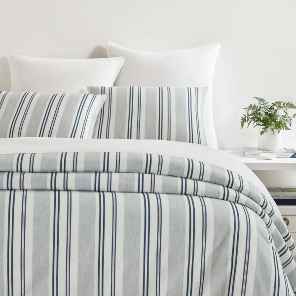 Birch Lane™ Briony Cotton Striped Duvet Cover Set | Wayfair