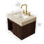 24 po Meuble-lavabo flottant avec lavabo en céramique et plateau en pierre frittée