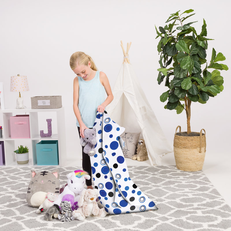 Bean Bag Cover, 100L - Medium, Canvas Bubbles Blue and White