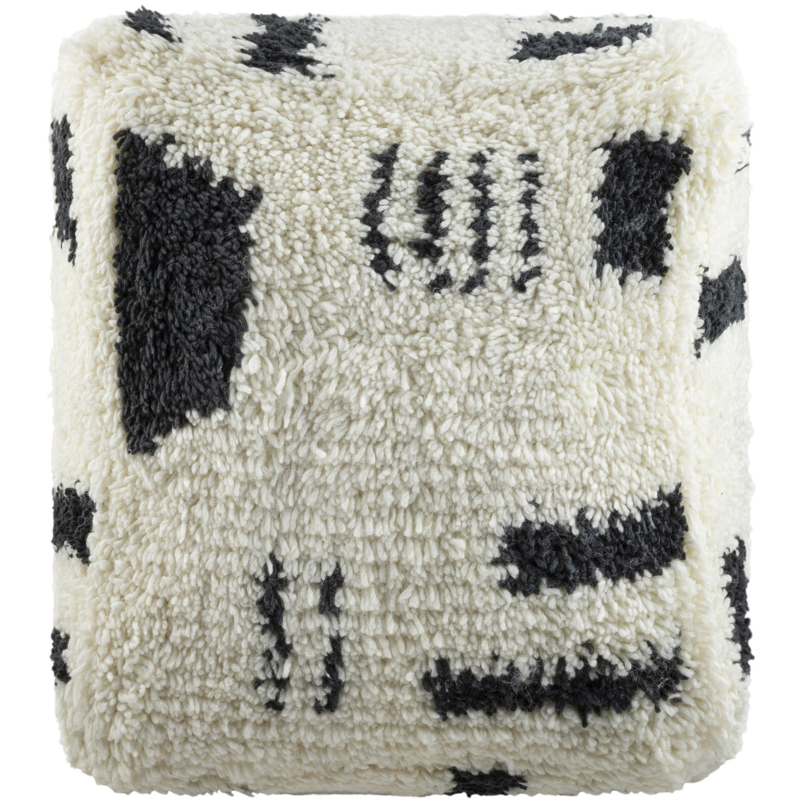 Tuaca Upholstered Pouf, White Boucle