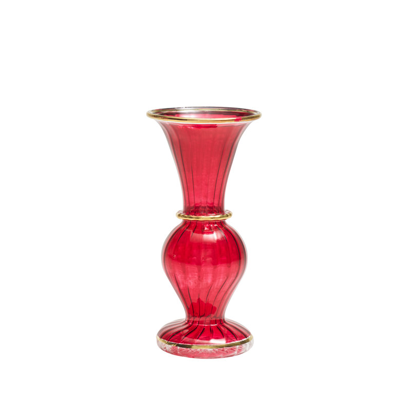 F2023 Handmade Glass Table Vase, Ruby