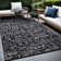 Aldo Reversible Plastic Black and White Outdoor Rug
