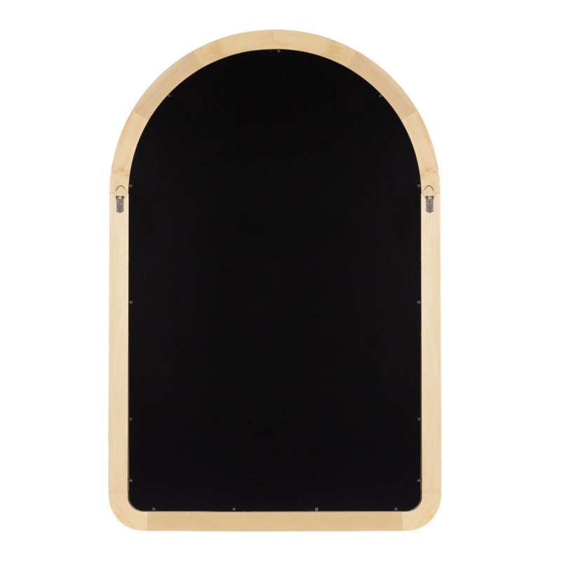 Natural Arched Wooden Wall Mirror 36" x 24"