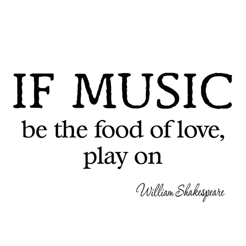 Adhésif décoratif "if music be the food of love play" Dousman, 12 po x 20 po