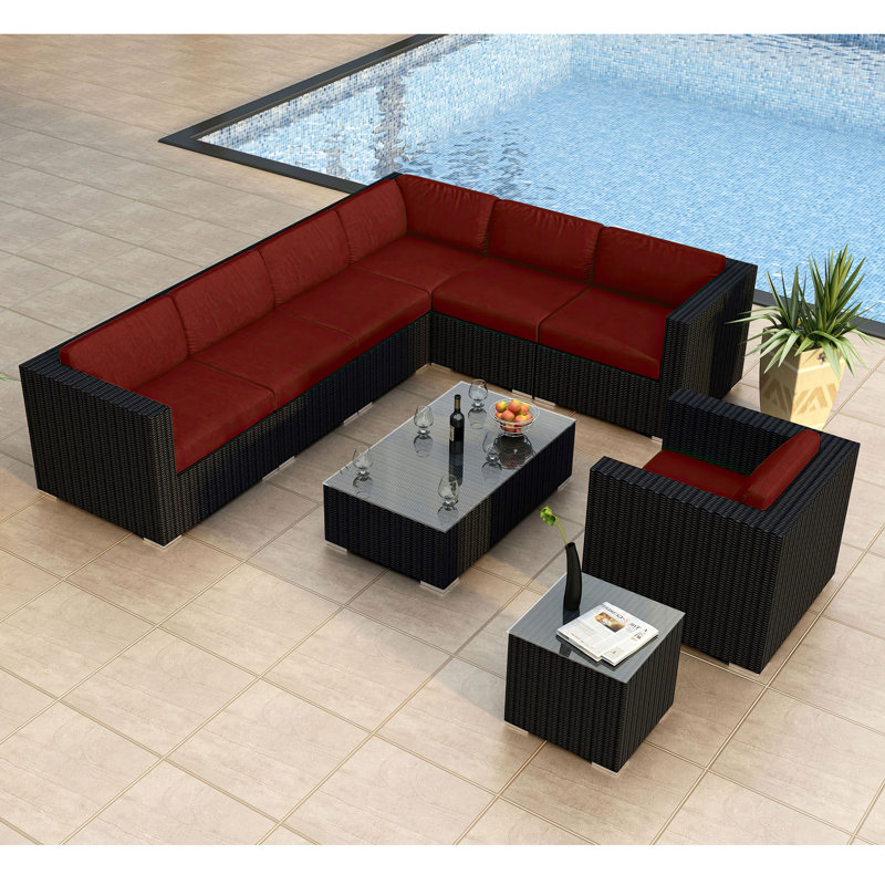 Urbana Outdoor 9 - Piece Conversation Set, Canvas Henna Sunbrella® Canvas