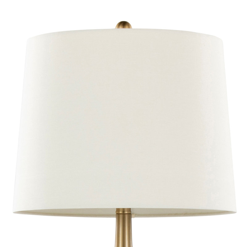 Contemporary Accent Table Lamp, Gold, White