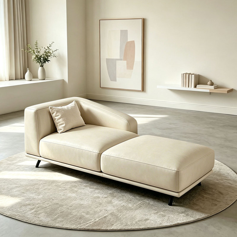 Chaise longue d'intérieur simple en similicuir