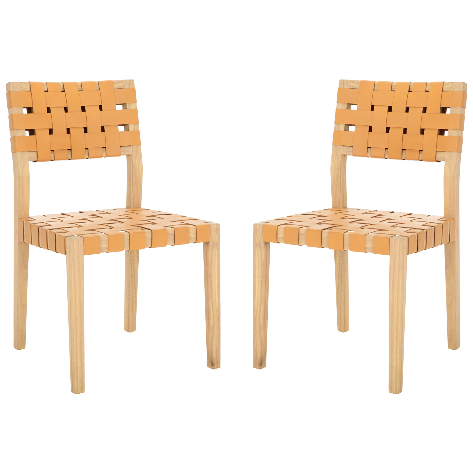 Stehouse Woven Leather Dining Chair, Walnut