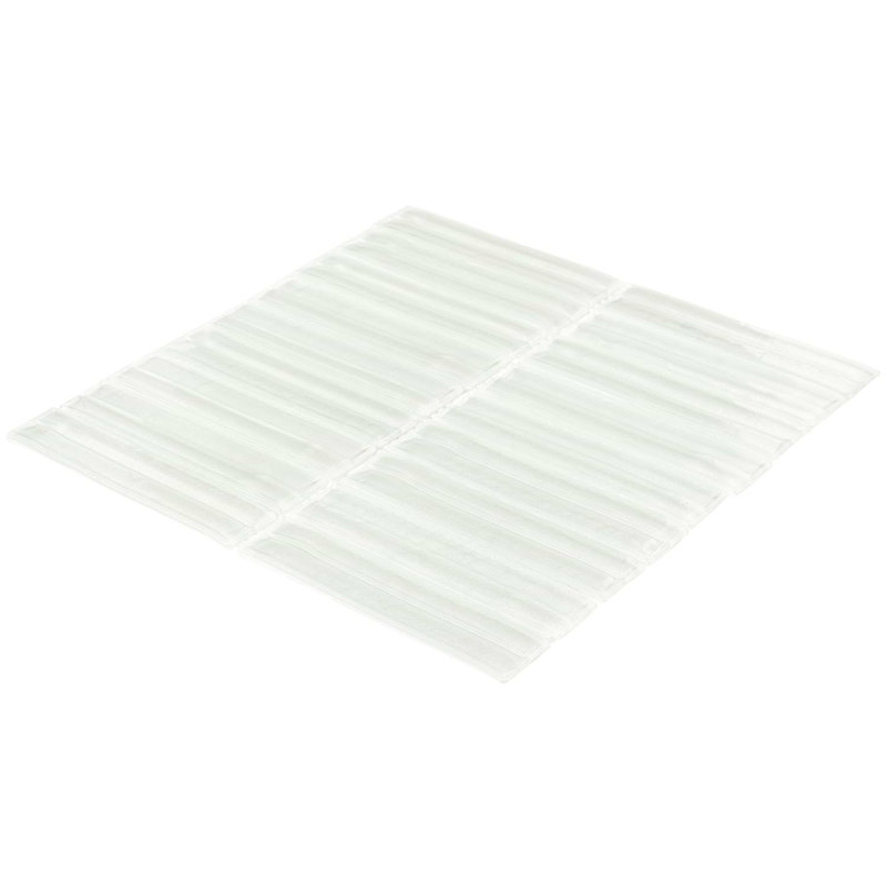Maya Stacked 12x12 Polished Glass Mosaic Tile, Stacked Pearl