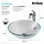 Lavabo de salle de bain vasque circulaire en verre avec robinet-35841289