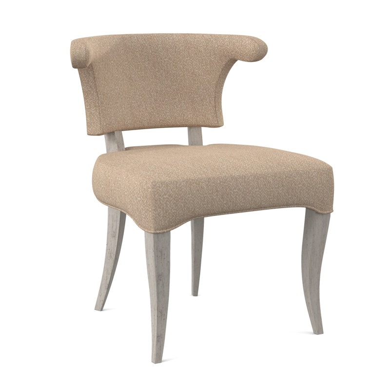 Fauteuil à oreilles rembourré Athena, Blé maya, Bisque