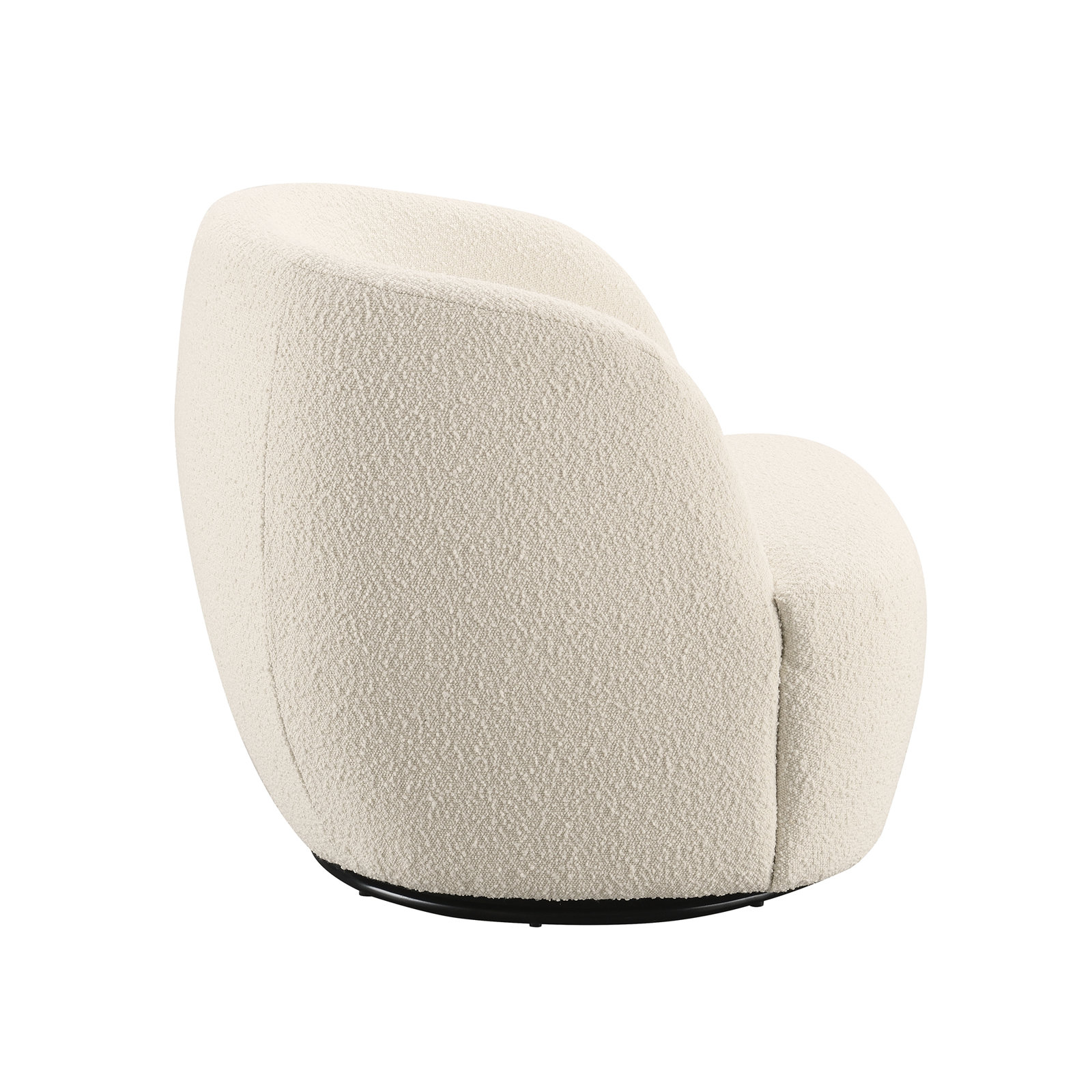 Claire Boucle Swivel Accent Chair, Ivory Polyester