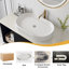 Meuble-lavabo mural moderne 39,4 po avec meuble-lavabo flottant ovale en céramique massif-133602211