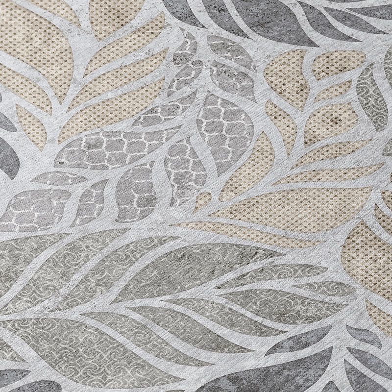 Braggs Washable Floral Indoor / Outdoor Rug, Rectangle 9' x 12'