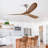 60 Inch Outdoor Ceiling Fan Without Light, 3 Solid Wood Blade With Dc Motor Remote Control