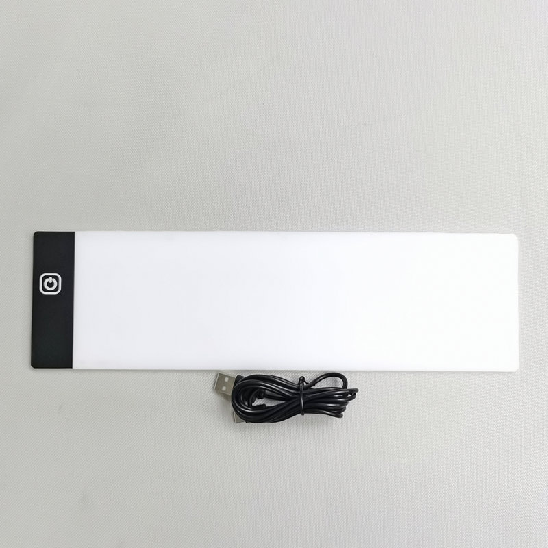 Fixturedisplays® 12.25 X 3.5" Clear Acrylic Sign Holder Picture Frame Film Strip Display Name Tag Placement, With Lighted LED Backlit Panel, 0.54" Thick 18610+18612