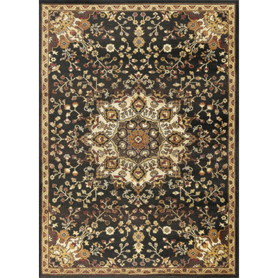 Classic GC_VIN5016 Black 7 Ft. 10 In. X 10 Ft. 3 In. Area Rug