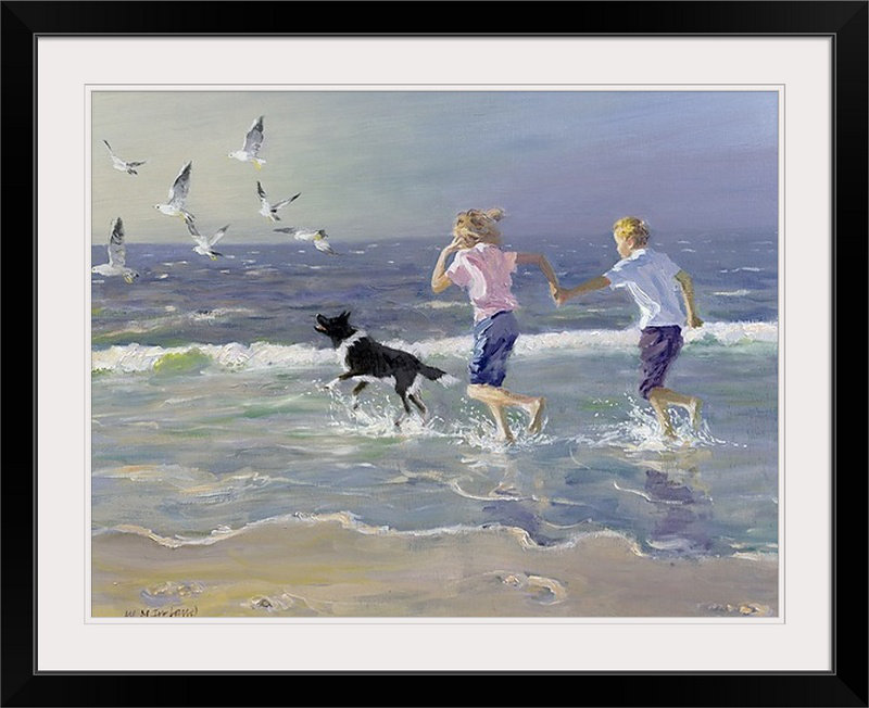 « the chase » par william ireland, reproduction d’art, H 20 po x l 24 po x p 1 po, Cadre noir