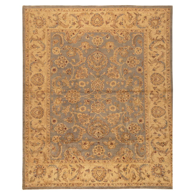 Tapis rectangulaire en laine noué à la main