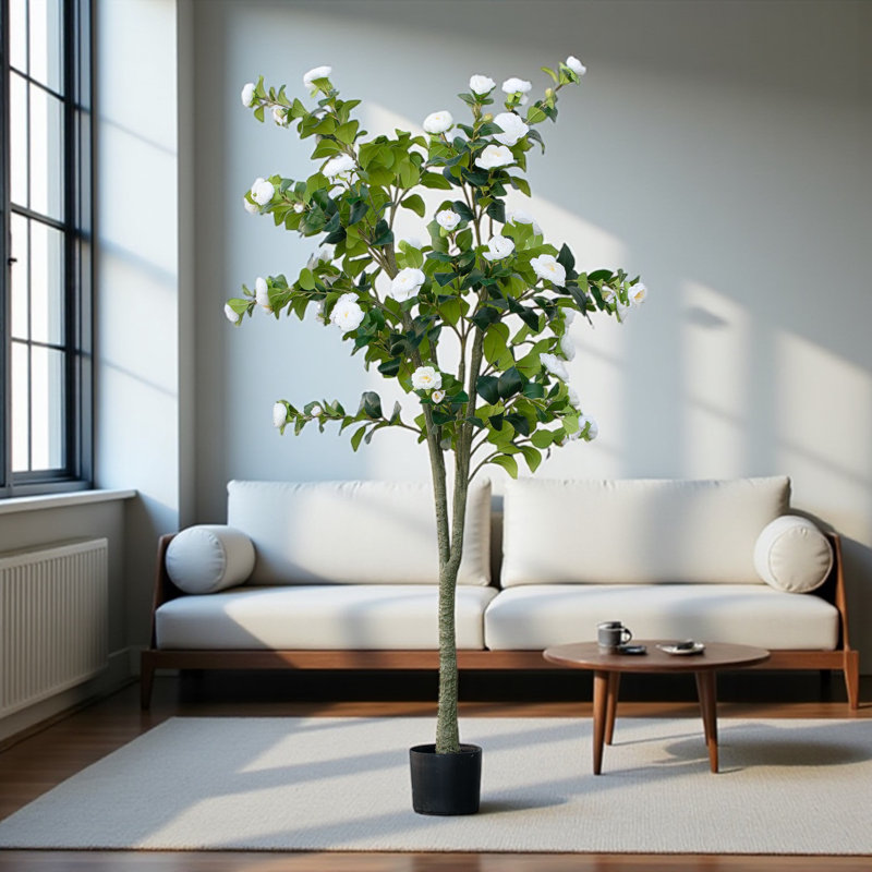 Arbre à fleurs artificielles en pot, H 72 po x l 36 po x P 36 po